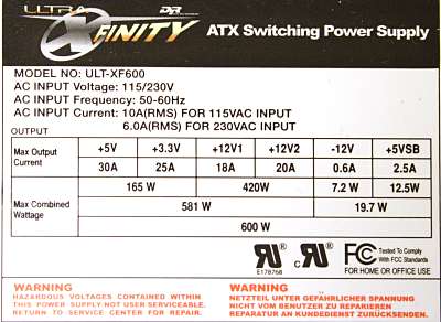 Ultra Products X-Finity ULT-XF600 (600W)